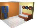 Детска стая в оранжево и синьо